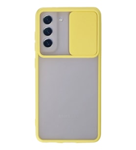 Galaxy S21 Fe Kılıf Palm Buzlu Kamera Sürgülü Silikon - Sarı