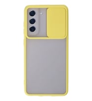 Galaxy S21 Fe Kılıf Palm Buzlu Kamera Sürgülü Silikon - Sarı