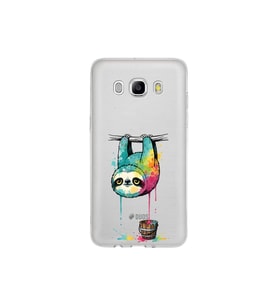 Samsung Galaxy J5 2016 ile Uyumlu Splash Tembel Hayvan Tasarımlı Şeffaf Silikon Kılıf