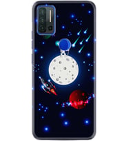 Reeder P13 Blue Max Pro Kılıf Silikon Desen Ay ve Astronot 1694