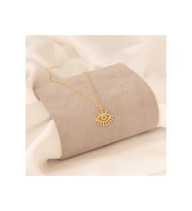 GÖZ ŞEKLİNDE GÜMÜŞ KOLYE (Gold)