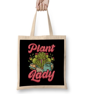 Funny Crazy Plant Lady Planting & Gardening Pun Bez Çanta Uzun Saplı