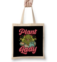 Funny Crazy Plant Lady Planting & Gardening Pun Bez Çanta Uzun Saplı