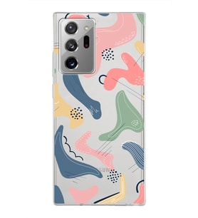 Samsung Galaxy Note 20 Ultra Kapak Abstract Tasarımlı Şeffaf Silikon Kılıf