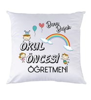 Okul Öncesi Anaokulu Anasınıfı Öğretmenine Öğretmenler Günü Hediyesi Kişiye Özel İsimli Yastık
