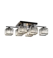 AVONNI AV-60230-6BSY Siyah Boyalı Modern Avize E27 Metal Kristal 80x40cm