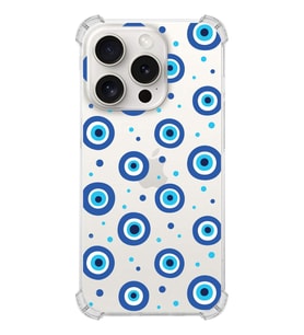 PrintiFy Apple iPhone 15 Pro Uyumlu Nazar Boncuğu 1 Baskılı Şeffaf Köşe Korumalı Antişok Kılıf