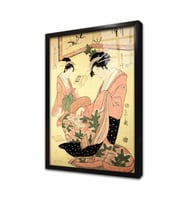 Japon Kadın Çerçeveli Cam Tablo