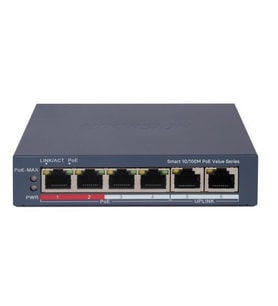 HIKVISION 4port PoE 30w 10/100 Yönetilemez Switch Metal DS-3E1106P-EI/M