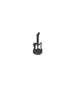 Çiçek Motifli Elektro Gitar Rock Müzik Hediyelik Rozet (Çok Renkli)