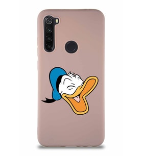 Xiaomi Redmi Note 8 Soft Premier Kapak Donald Duck-E Tasarımlı Silikon Kılıf - Pudra (Şeffaf)
