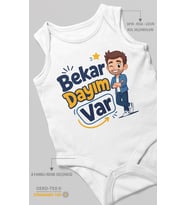 Bekar Dayım Var! Sıfır Kol Bebek Zıbını %100 Pamuk