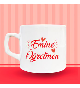 24 Kasım Öğretmenler Günü Baskılı Kadın Kupa Bardak - Kişiye özel - İsme Özel