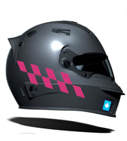 Gül Pembesi Damalı Kask Motosiklet Sticker Takımı Çınar Extreme