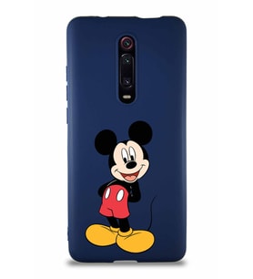 Xiaomi Redmi K20 Soft Premier Kapak Mickey Mouse-B Tasarımlı Silikon Kılıf - Lacivert (Şeffaf)