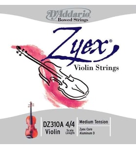 D'Addario DZ310A Zyex 4/4 Tam Boy Keman Tel Seti (Profesyonel)  Sentetik Zyex Çekirdek, Sıcak Ton Karakteri, Hızlı Akort Stabilitesi ve Uzun Ömürlü Kullanım