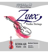 D'Addario DZ310A Zyex 4/4 Tam Boy Keman Tel Seti (Profesyonel)  Sentetik Zyex Çekirdek, Sıcak Ton Karakteri, Hızlı Akort Stabilitesi ve Uzun Ömürlü Kullanım