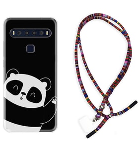 TCL 10L 10 Plus 10SE 20E 20SE 30 L7 Kılıf Boyun Asklı Rasta Silikon Bay Bay Panda 1784