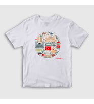 Presmono Unisex Çocuk Beyaz Tourist Turist İstanbul Türkiye Turkey T-Shirt 499771tt