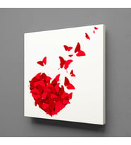 KELEBEKTEN KALP KANVAS TABLO 200x200cm
