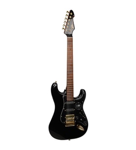 Peavey Raptor Lightning Bolt ST 60th HSS Stratocaster Elektro Gitar (Gold Hardware - Black)