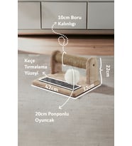 Jimmy 1. Sınıf Kaliteli Kedi Tırmalama Tahtası ve Ponponlu Oyuncak