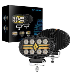 Off Road Sis Farı 5,5 İnç Selamlamalı Çakar İkaz Gündüz Led 2 Mod Projektör Çalışma Lambası 12/24 V 