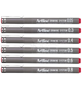 Artline Drawing System Teknik Çizim Kalemi Kırmızı