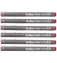 Artline Drawing System Teknik Çizim Kalemi Kırmızı