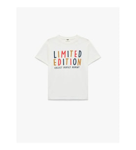 Koton Pamuklu Baskılı Ekru Erkek Çocuk T-Shirt 6SKB10151TK