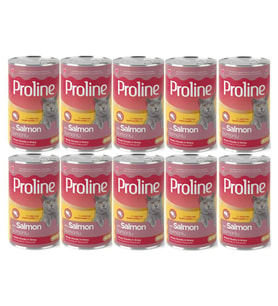 Proline Somonlu Yetişkin Kedi Konservesi 400 Gr*10 Adet (Kahverengi)