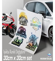 arazi aracı sticker set hologram sticker set motosiklet kelebek cam bisiklet atv scooter araba uyumlu