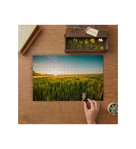 Günbatımında Yeşil Buğday Tarlası Tasarımı 240 parça Ahşap Puzzle Ahşap Kutuda MP00175