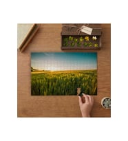 Günbatımında Yeşil Buğday Tarlası Tasarımı 240 parça Ahşap Puzzle Ahşap Kutuda MP00175