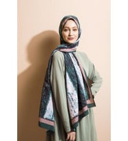 Çizgili Desen Elegante Seri Şal Eşarp Askısı ile Birlikte 75x200 cm Zümrüt Yeşil
