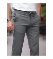 Rahat Şık Kolay Ütülenebilir Slim Fit Kumaş Jogger Pantolon (Gri)