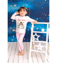 Pia Baby Premium %100 Pamuk İsme Özel Çocuk Pijama Takımı 1-8 Yaş 5077-14 (Pembe)