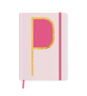DEFFTER FABOOKS MONOGRAM HARF BASKILI LASTİKLİ SERT KAPAK ÇİZGİLİ DEFTER 168 SYF - P