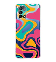 PrintiFy Oppo A74 Uyumlu Kamera Korumalı Renkli Desen Tasarımlı Şeffaf Silikon Kılıf