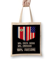 50% Congolese 50% American %100 Awesome Immigrant Bez Çanta Uzun Saplı