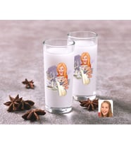 BK Gift Kişiye Özel Kadın Karikatürlü İkili Rakı Bardağı Seti-1 (Beyaz)