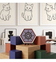 Modern Gemi Dümeni İşlemeli Masaüstü Süsü Çalışma Alanlarınıza Ferahlık ve Estetik Katan Modern Tasarım 10x10 cm, Mor