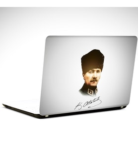 Atatürk ve İmza Laptop Sticker 15.4 inch (37X26CM)