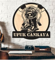 Kişiye Özel İtfaiye Yangın Kahraman Ahşap Duvar Tablo
