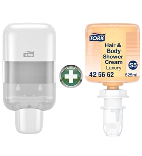 Tork Mini S5 Sabun ve Dezenfektan Dispenseri Beyaz + 525 ml Şampuan Hediyeli