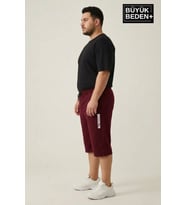 Büyük Beden Erkek Kapri Şort Brooklyn Baskılı Rahat Kalıp 3XL-6XL SPR26BSR591-02