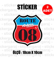 08 artvin memleket rota gidiş etiket sticker çıkartma - 2 adet - motosiklet araba otomobil kamyon kamyonet cam uyumlu
