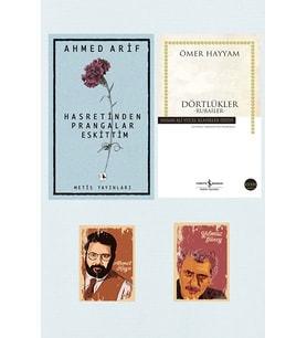 Hasretinden Prangalar Eskittim - Ahmed Arif - Dörtlükler - Rubaiyat - Ömer Hayyam Özel Şiir Seti (Krem)