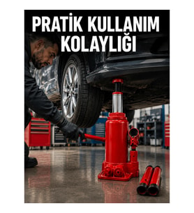 Mey İthalat® Sağlam Taban Yapılı Güvenilir Hidrolik Şişe Kriko