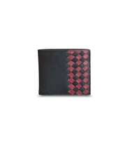 Guard Mat Siyah Kırmızı El Örgüsü  Deri Erkek Cüzdan - GRD2403XW22345 (Renksiz)